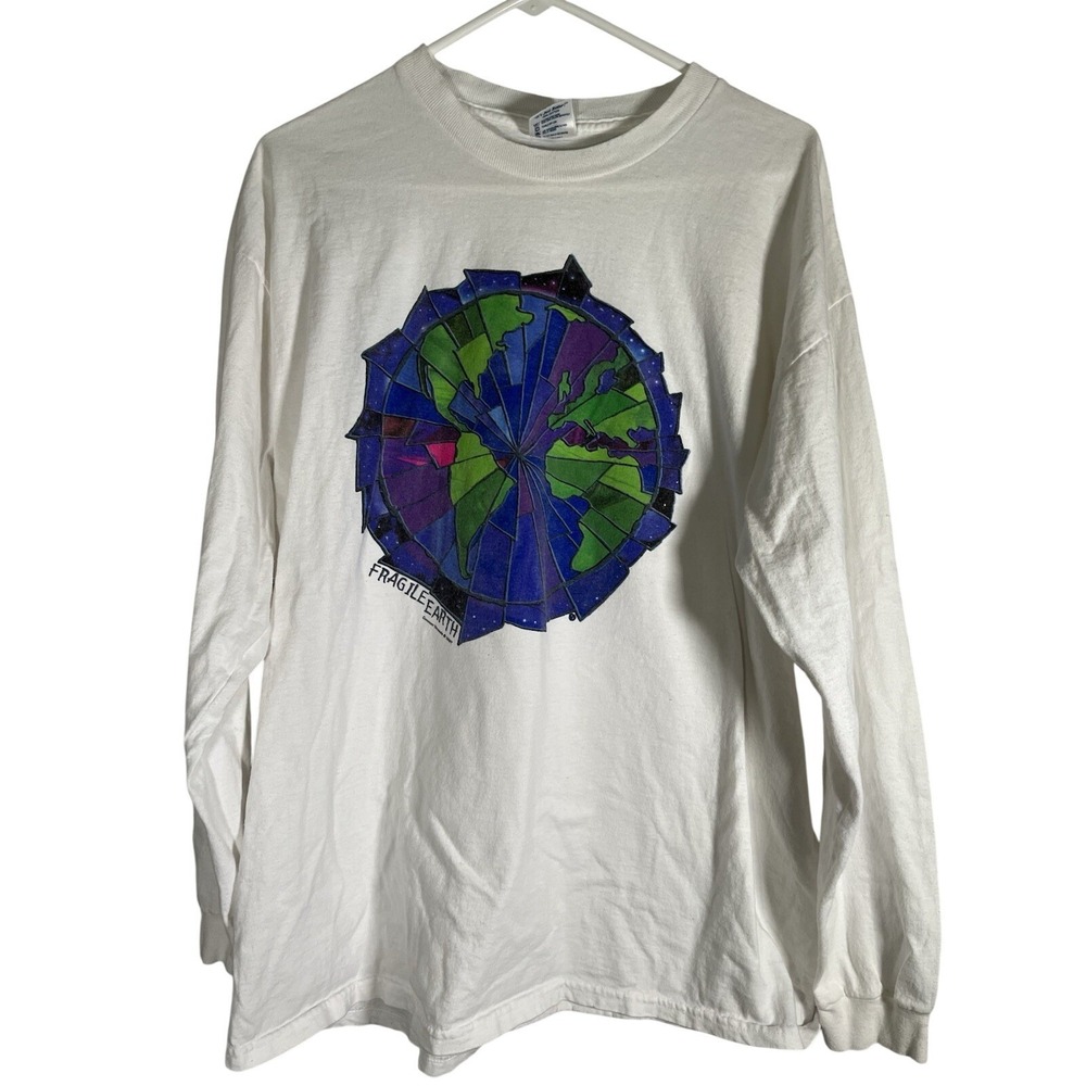 vintage 1997 "Fragile Earth" shattered globe long-sleeve t-shirt
